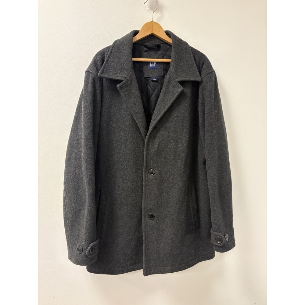Gap Men's Pea Coat Button Closure Mid-Length Jacket Size XL Quilted Lined